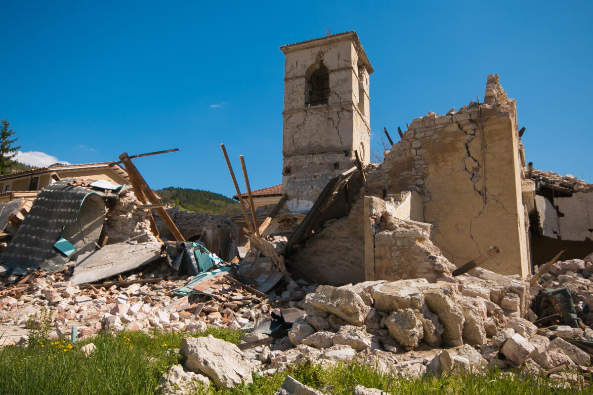 Church of Sant’Antonio Abate collapsed in the historic center of Visso